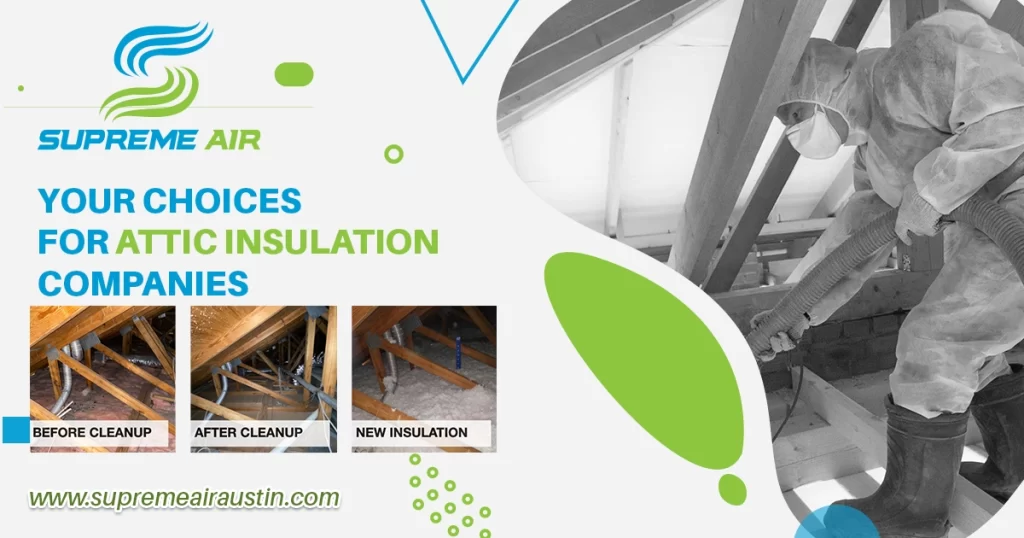 An infographic that shows the top 5 choices for the best attic insulation services available in Austin.