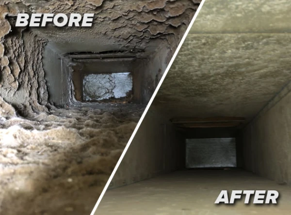 Air duct cleaning before and after