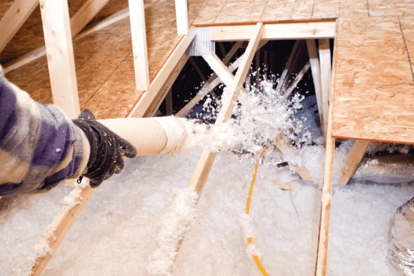 Blown-in attic insulation